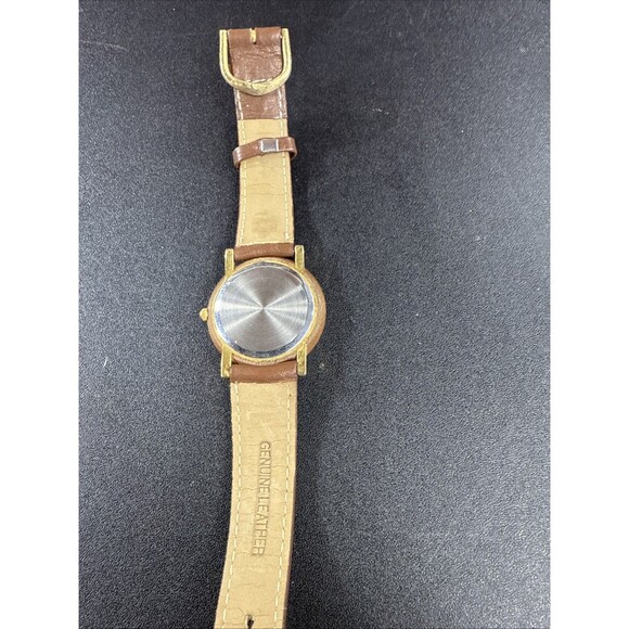 Natures Time Buffalo Quartz Watch 34mm Round Gold Tone Wood Dial & Bezel - Picture 3 of 3